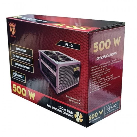 Kings Data PS-01 Power Supply 500 Watt CPU PSU Kings Data PS-01 Power Supply 500 Watt CPU PSU