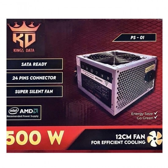 Kings Data PS-01 Power Supply 500 Watt CPU PSU Kings Data PS-01 Power Supply 500 Watt CPU PSU