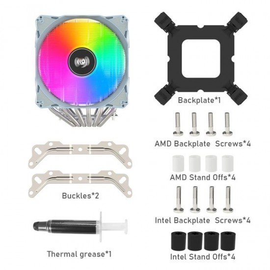 Aigo ICE 600 PRO 6 Heat Pipe Dual Fan CPU Cooler ARGB Prosesor Aigo ICE 600 PRO 6 Heat Pipe Dual Fan CPU Cooler ARGB Prosesor