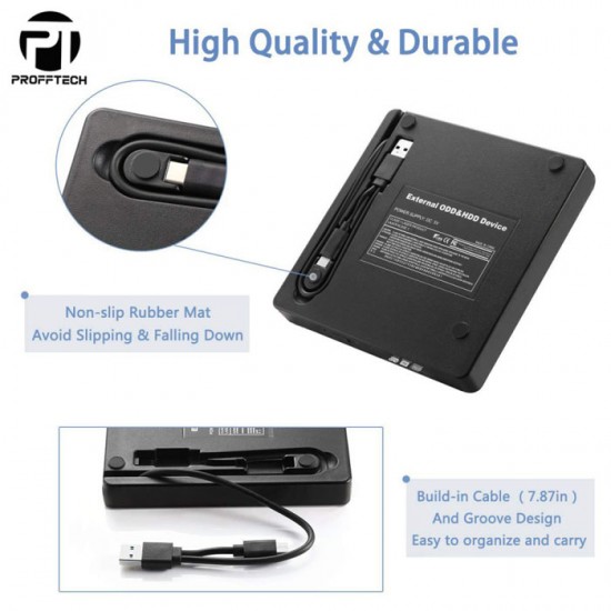 Profftech DVD-RW External USB 3.0 Type C Drive Burner Player Profftech DVD-RW External USB 3.0 Type C Drive Burner Player