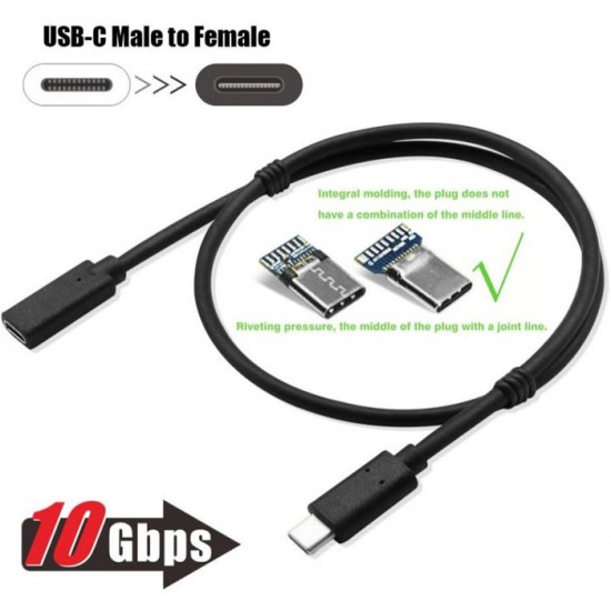 Profftech Kabel Type C Extension 1 Meter USB-C Male to Female Profftech Kabel Type C Extension 1 Meter USB-C Male to Female