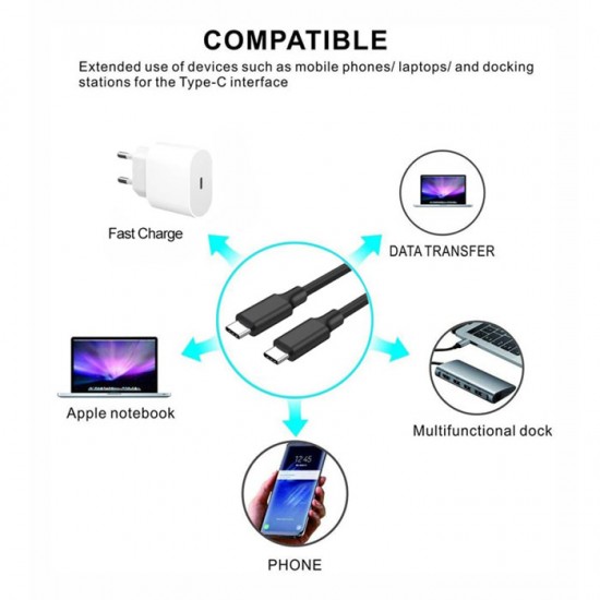 Profftech Kabel Type-C Male to Male 2 Meter USB-C M-M Profftech Kabel Type-C Male to Male 2 Meter USB-C M-M