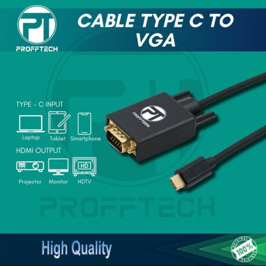 Profftech Kabel Type C to VGA 1.8 Meter Profftech Kabel Type C to VGA 1.8 Meter