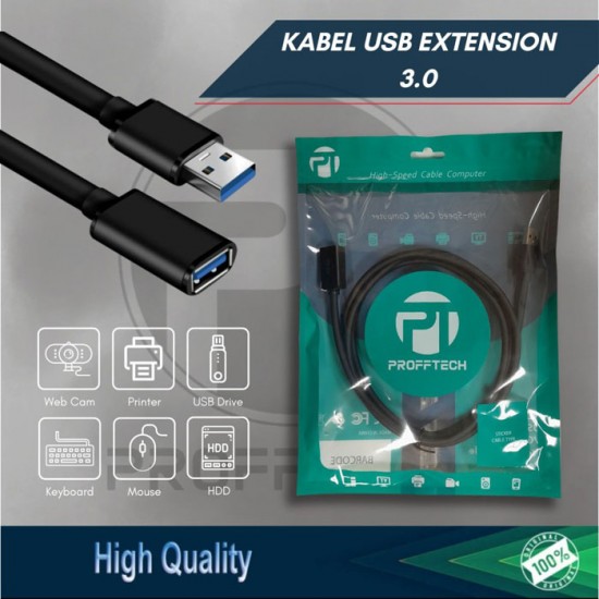 Profftech Kabel USB Extension 1.5 Meter 3.0 Male to Female Profftech Kabel USB Extension 1.5 Meter 3.0 Male to Female