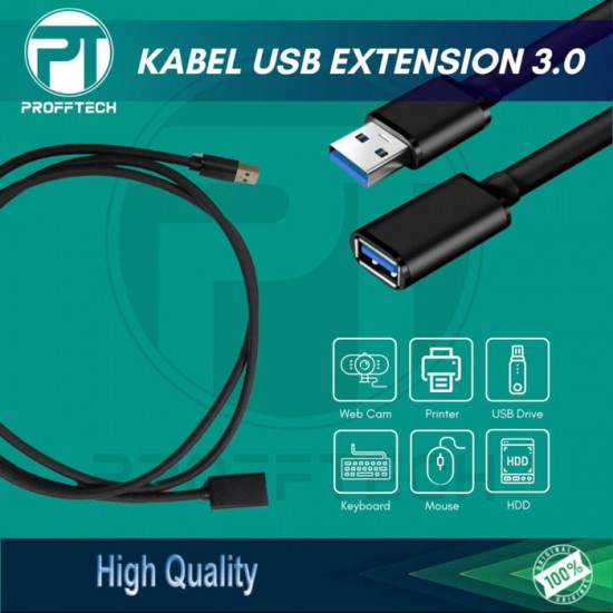 Profftech Kabel USB Extension 1.5 Meter 3.0 Male to Female Profftech Kabel USB Extension 1.5 Meter 3.0 Male to Female
