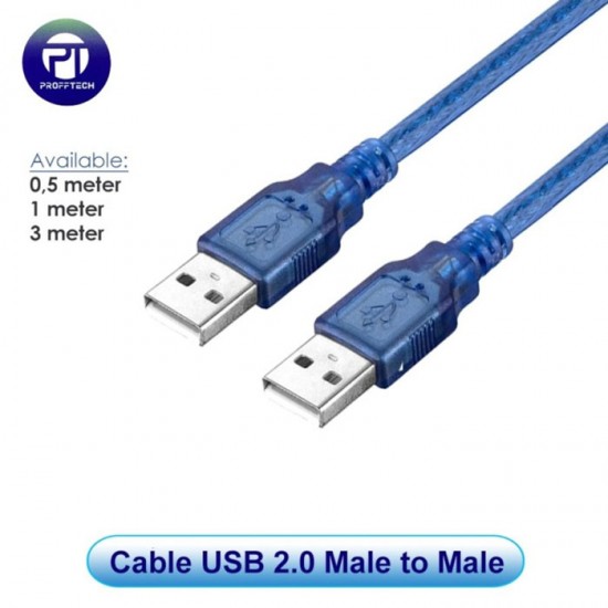 Profftech Kabel USB 2.0 Cable Male to Male 0.5 Meter Profftech Kabel USB 2.0 Cable Male to Male 0.5 Meter