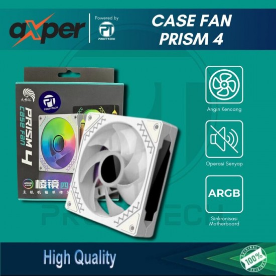 Axper Prism 4 Fan Casing ARGB Kipas CPU 12 cm Axper Prism 4 Fan Casing ARGB Kipas CPU 12 cm