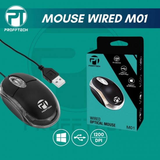 Profftech M01 Wired Optical Mouse Optik Cable USB Profftech M01 Wired Optical Mouse Optik Cable USB
