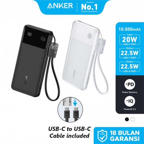 ANKER A1388 Powerbank 10000mAh 22.5W Pocket Sized Powe Boost ANKER A1388 Powerbank 10000mAh 22.5W Pocket Sized Powe Boost
