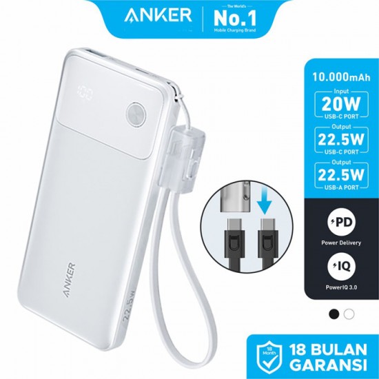 ANKER A1388 Powerbank 10000mAh 22.5W Pocket Sized Powe Boost ANKER A1388 Powerbank 10000mAh 22.5W Pocket Sized Powe Boost