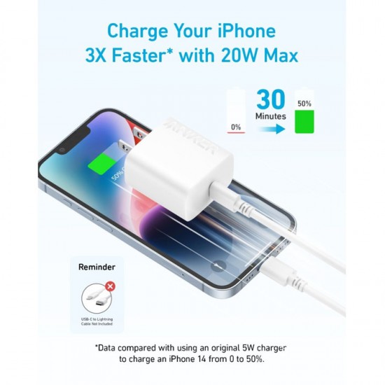 Anker Wall Charger 20W USB-C Ultra Fast Charging A2347 Anker Wall Charger 20W USB-C Ultra Fast Charging A2347