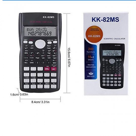 Calculator Sekolah Ilmiah Hitam KK-82MS-D Kalkulator Scientific Calculator Sekolah Ilmiah Hitam KK-82MS-D Kalkulator Scientific