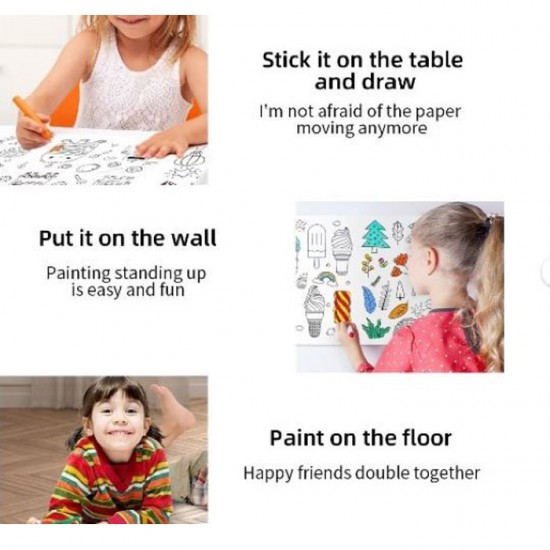 Kertas Mewarnai 3Mx30cm Doodling Picture Roll Poster Kertas Mewarnai 3Mx30cm Doodling Picture Roll Poster