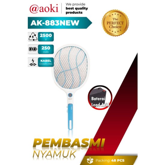 Aoki AK-883 NEW Raket Nyamuk Rechargeable Kabel Colokan Listrik Aoki AK-883 NEW Raket Nyamuk Rechargeable Kabel Colokan Listrik