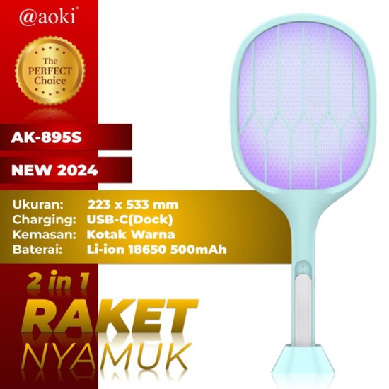Aoki AK-895S Raket Nyamuk 2 in 1 USB Charging Mosquito Killer Aoki AK-895S Raket Nyamuk 2 in 1 USB Charging Mosquito Killer