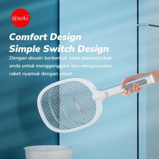 Aoki AK-895S Raket Nyamuk 2 in 1 USB Charging Mosquito Killer Aoki AK-895S Raket Nyamuk 2 in 1 USB Charging Mosquito Killer