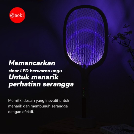 Aoki AK-895S Raket Nyamuk 2 in 1 USB Charging Mosquito Killer Aoki AK-895S Raket Nyamuk 2 in 1 USB Charging Mosquito Killer