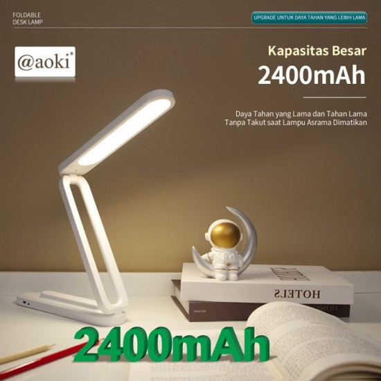 Aoki AK-6109 Lampu Meja Belajar Lipat LED Table Lamp 32SMD 2400mAh Aoki AK-6109 Lampu Meja Belajar Lipat LED Table Lamp 32SMD 2400mAh