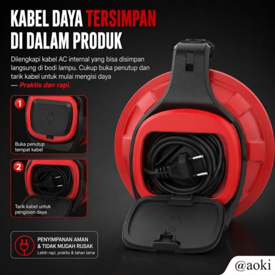 Aoki AK-6671MAX Senter LED 50 Watt 5400mAh Jumbo Rechargeable Aoki AK-6671MAX Senter LED 50 Watt 5400mAh Jumbo Rechargeable