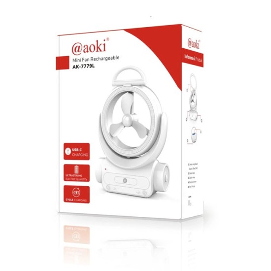 Aoki AK-7779L Lampu Emergency Kipas Angin Meja 6.5 Inch Charge Lipat Aoki AK-7779L Lampu Emergency Kipas Angin Meja 6.5 Inch Charge Lipat