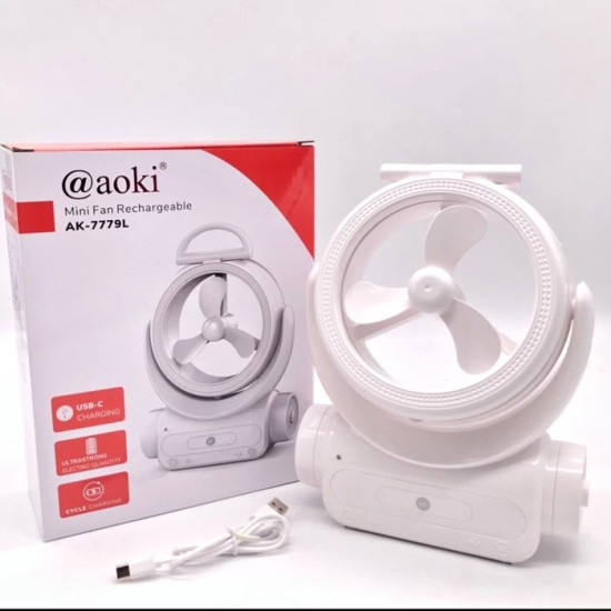 Aoki AK-7779L Lampu Emergency Kipas Angin Meja 6.5 Inch Charge Lipat Aoki AK-7779L Lampu Emergency Kipas Angin Meja 6.5 Inch Charge Lipat