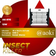 Aoki AK-870 Mosquito Killer Lamp UV Perangkap Nyamuk Lalat 12 Watt