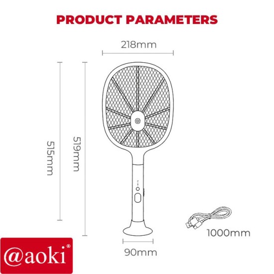 Aoki AK-896 Raket Nyamuk Sensor 2 in 1 Mosquito Swatter Photosensitive Aoki AK-896 Raket Nyamuk Sensor 2 in 1 Mosquito Swatter Photosensitive