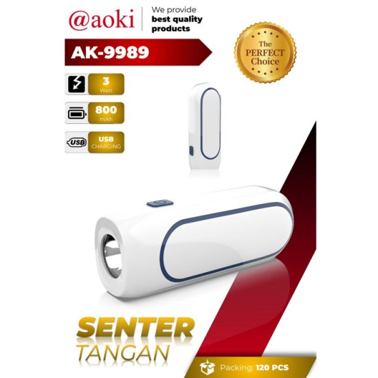 Aoki AK-9989 Senter LED Lampu Emergency Lamp Tube Recharge 1W+20LED Aoki AK-9989 Senter LED Lampu Emergency Lamp Tube Recharge 1W+20LED