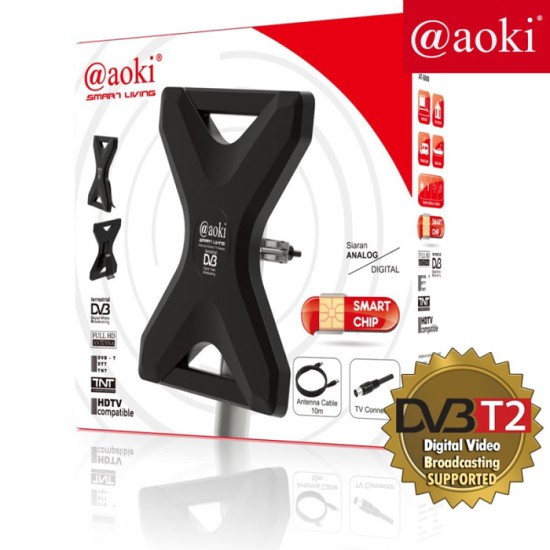 Aoki AT-5000 Antena TV Indoor Outdoor Antenna Digital DVB-T2 Booster Aoki AT-5000 Antena TV Indoor Outdoor Antenna Digital DVB-T2 Booster