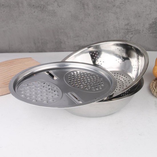 Baskom Stainless 3 in 1 Baskom Parut Tirisan Sayur Baskom Stainless 3 in 1 Baskom Parut Tirisan Sayur