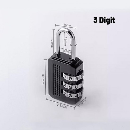 Gembok Koper Number PIN 3 Digit Padlock Mini
