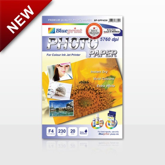 Blueprint BP-GPF4230 Photo Paper F4 230gsm - Kertas Foto Blueprint BP-GPF4230 Photo Paper F4 230gsm - Kertas Foto