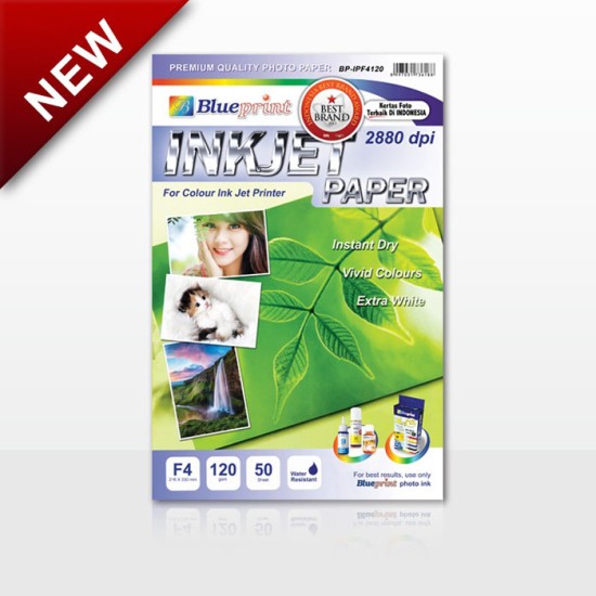 Blueprint BP-IPF4120 Inkjet Paper F4 120gsm - Kertas Inkjet Blueprint BP-IPF4120 Inkjet Paper F4 120gsm - Kertas Inkjet