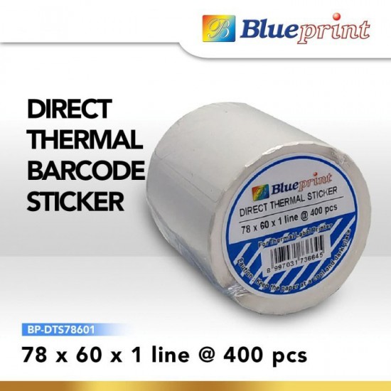 Blueprint Direct Thermal Sticker Label Stiker Barcode 78x60 mm 1 Line 400 pcs Blueprint Direct Thermal Sticker Label Stiker Barcode 78x60 mm 1 Line 400 pcs