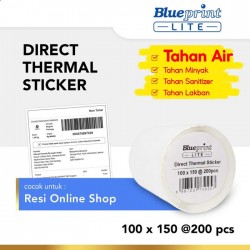 Blueprint Lite Direct Thermal Sticker Label Stiker Barcode 100x150 mm 1 Line 200 pcs