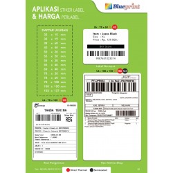Blueprint Lite Direct Thermal Sticker Label Stiker Barcode 100x150 mm 1 Line 200 pcs