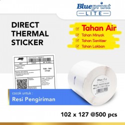 Blueprint Lite Direct Thermal Sticker Label Stiker Barcode 102x127 mm 1 Line 500 pcs