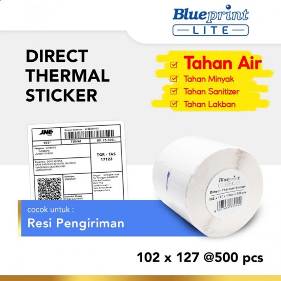 Blueprint Lite Direct Thermal Sticker Label Stiker Barcode 102x127 mm 1 Line 500 pcs Blueprint Lite Direct Thermal Sticker Label Stiker Barcode 102x127 mm 1 Line 500 pcs