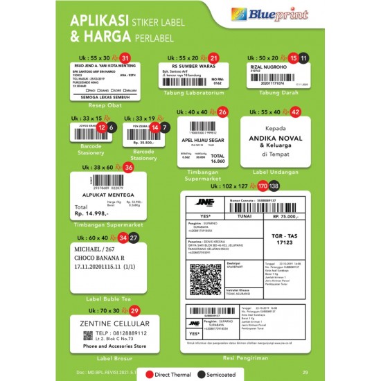 Blueprint Lite Direct Thermal Sticker Label Stiker Barcode 80x80 mm 1 Line 500 pcs Blueprint Lite Direct Thermal Sticker Label Stiker Barcode 80x80 mm 1 Line 500 pcs