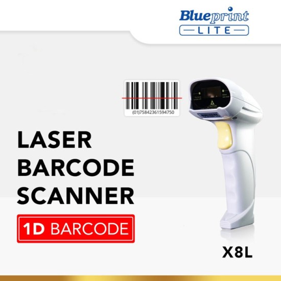 Blueprint Lite BP-LITE X8L Wired Laser Barcode Scanner 1D USB Auto Sensing Blueprint Lite BP-LITE X8L Wired Laser Barcode Scanner 1D USB Auto Sensing