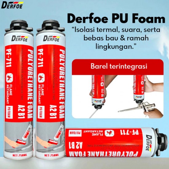Derfoe PF-711 PU Foam Polyurethane 750 ml Spray Busa Insulasi Derfoe PF-711 PU Foam Polyurethane 750 ml Spray Busa Insulasi
