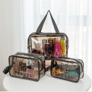 Tas Kosmetik Transparan PVC Travel Portable Pouch 3 Ukuran