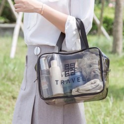 Tas Kosmetik Transparan PVC Travel Portable Pouch 3 Ukuran Tas Kosmetik Transparan PVC Travel Portable Pouch 3 Ukuran