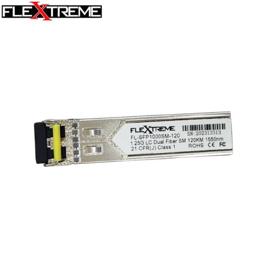 Flextreme FL-SFP1000SM-120: SFP Module 1000BaseLX Single Mode, 1550 nm, 120 Km Flextreme FL-SFP1000SM-120: SFP Module 1000BaseLX Single Mode, 1550 nm, 120 Km