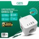 GES GM3CU-NR Stop Kontak 3 Lubang 4 Port USB Anti Petir Surge Protector