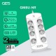 GES GM8U-NR Stop Kontak 8 Lubang 4 Port USB Anti Petir Surge Protector