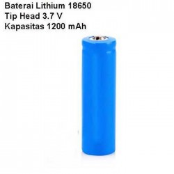 Baterai 18650 3.7V 1200mAh Isi Ulang Battery Rechargeable