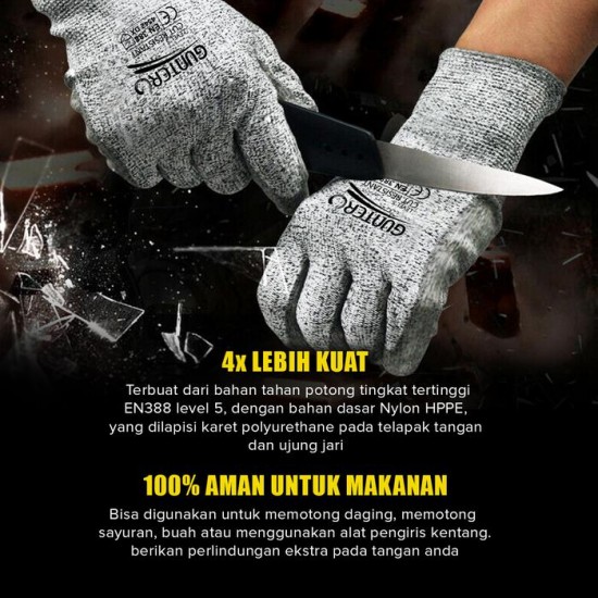 Guntero Sarung Tangan Anti Potong Hand Gloves Cut Resistant Guntero Sarung Tangan Anti Potong Hand Gloves Cut Resistant