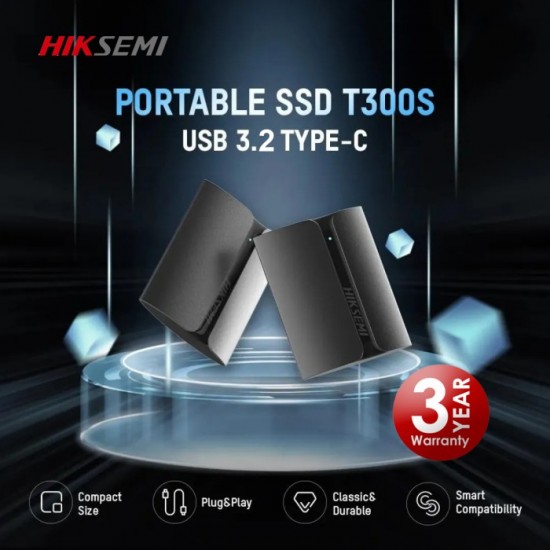 HIKSEMI T300S Shield Portable SSD 1TB Solid State Drive USB3.2 Type-C