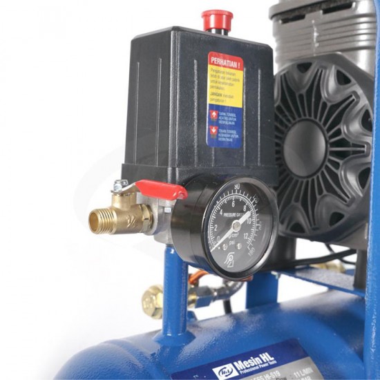 HL HI-S19 Mesin Kompresor Angin 1HP 9 Liter Oiless Air Compressor